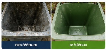 Primer zabojnika pred in po čiščenju